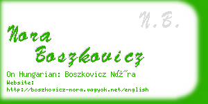 nora boszkovicz business card